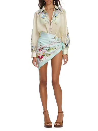 Self-Portrait Women's Floral Organza Button-Front Blouse - Yellow | Thumbnail 2 Self-Portrait Women's Floral Organza Button-Front Blouse - Yellow | Thumbnail 2