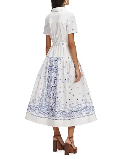 Self-Portrait Women's Bandana Embroidered Midi Dress | Thumbnail 4 Self-Portrait Women's Bandana Embroidered Midi Dress | Thumbnail 4