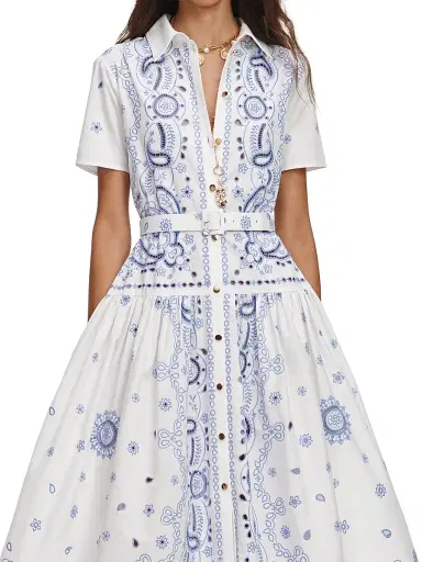 Self-Portrait Women's Bandana Embroidered Midi Dress | Thumbnail 5 Self-Portrait Women's Bandana Embroidered Midi Dress | Thumbnail 5