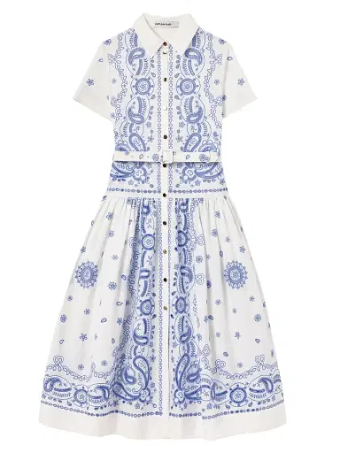 Self-Portrait Women's Bandana Embroidered Midi Dress | Thumbnail 1 Self-Portrait Women's Bandana Embroidered Midi Dress | Thumbnail 1