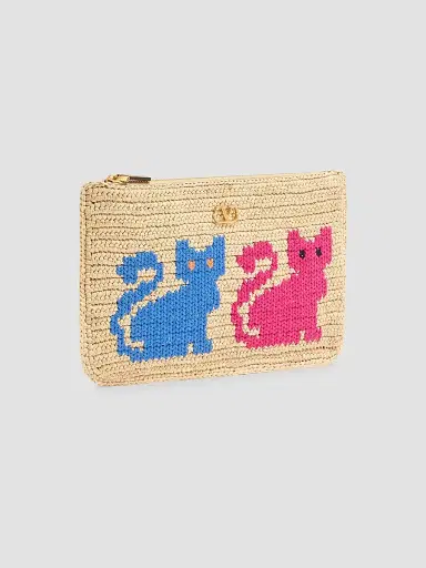 Valentino Garavani Women's Raffiachat Raffia Clutch with Embroidery - Natural | Thumbnail 3 Valentino Garavani Women's Raffiachat Raffia Clutch with Embroidery - Natural | Thumbnail 3