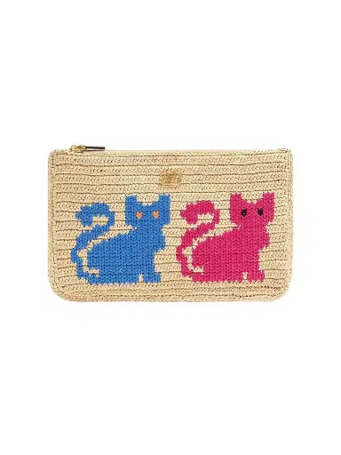 Valentino Garavani Women's Raffiachat Raffia Clutch with Embroidery - Natural | Thumbnail 1 Valentino Garavani Women's Raffiachat Raffia Clutch with Embroidery - Natural | Thumbnail 1