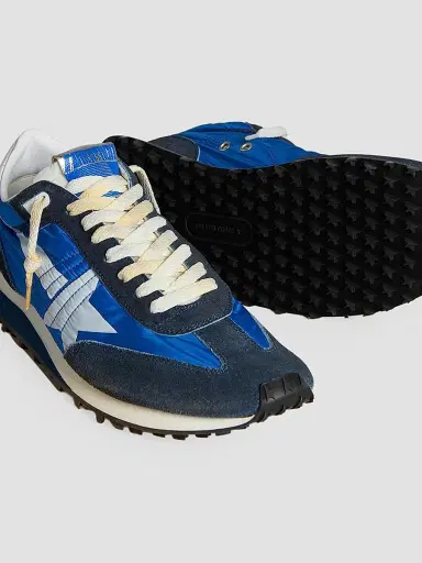Golden Goose Men's Marathon Textile & Suede Low-Top Running Sneakers - Royal Blue Dark - Size 6 | Thumbnail 4 Golden Goose Men's Marathon Textile & Suede Low-Top Running Sneakers - Royal Blue Dark - Size 6 | Thumbnail 4