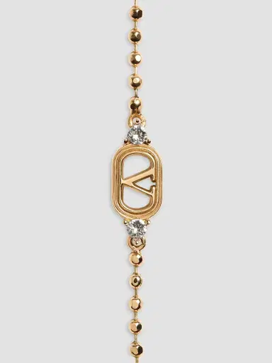 Valentino Garavani Women's Ovalette Metal and Swarovski Crystal Bracelet - Gold Crystal | Thumbnail 3 Valentino Garavani Women's Ovalette Metal and Swarovski Crystal Bracelet - Gold Crystal | Thumbnail 3