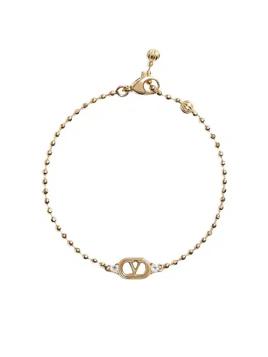 Valentino Garavani Women's Ovalette Metal and Swarovski Crystal Bracelet - Gold Crystal | Thumbnail 1 Valentino Garavani Women's Ovalette Metal and Swarovski Crystal Bracelet - Gold Crystal | Thumbnail 1