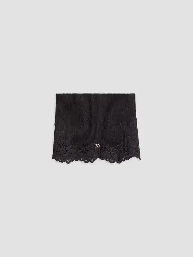 Valentino Garavani Women's VLogo Signature Cashmere and Lace Headband - Black | Thumbnail 2 Valentino Garavani Women's VLogo Signature Cashmere and Lace Headband - Black | Thumbnail 2