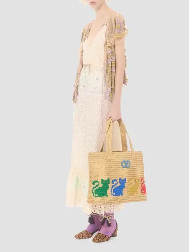 Valentino Garavani Women's Raffia Tote Bag | Thumbnail 2 Valentino Garavani Women's Raffia Tote Bag | Thumbnail 2