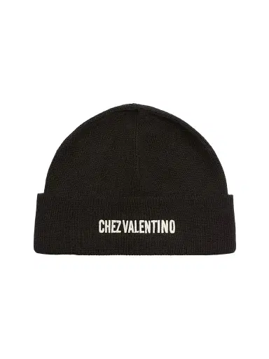 Valentino Garavani Men's Knitted Wool Beanie - Black | Thumbnail 1 Valentino Garavani Men's Knitted Wool Beanie - Black | Thumbnail 1