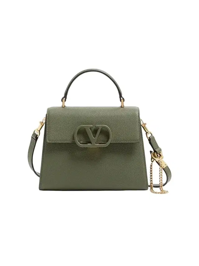 Women's VSling Top Handle Bag in Grainy Calfskin - Military Green Women's VSling Top Handle Bag in Grainy Calfskin - Military Green