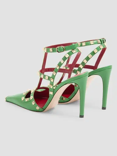 Valentino Garavani Women's Rockstud 100MM Kidskin Pumps - Light Green - Size 9 | Thumbnail 3 Valentino Garavani Women's Rockstud 100MM Kidskin Pumps - Light Green - Size 9 | Thumbnail 3