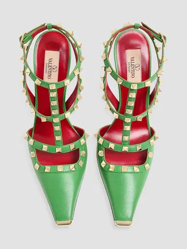 Valentino Garavani Women's Rockstud 100MM Kidskin Pumps - Light Green - Size 9 | Thumbnail 4 Valentino Garavani Women's Rockstud 100MM Kidskin Pumps - Light Green - Size 9 | Thumbnail 4