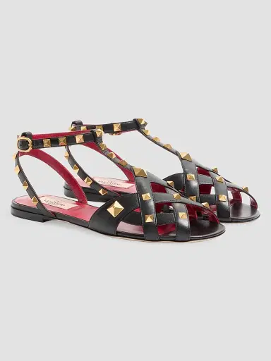Valentino Garavani Women's Studdy Kidskin Sandals - Black - Size 6 | Thumbnail 2 Valentino Garavani Women's Studdy Kidskin Sandals - Black - Size 6 | Thumbnail 2