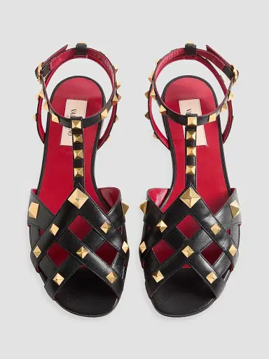 Valentino Garavani Women's Studdy Kidskin Sandals - Black - Size 6 | Thumbnail 4 Valentino Garavani Women's Studdy Kidskin Sandals - Black - Size 6 | Thumbnail 4