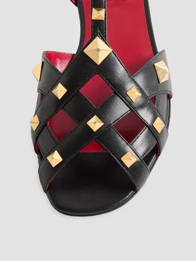 Valentino Garavani Women's Studdy Kidskin Sandals - Black - Size 6 | Thumbnail 5 Valentino Garavani Women's Studdy Kidskin Sandals - Black - Size 6 | Thumbnail 5