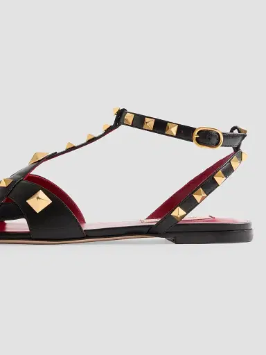Valentino Garavani Women's Studdy Kidskin Sandals - Black - Size 6 | Thumbnail 6 Valentino Garavani Women's Studdy Kidskin Sandals - Black - Size 6 | Thumbnail 6