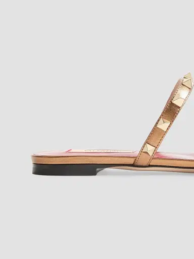 Valentino Garavani Women's Rockstud Laminated Nappa Slide Sandals - Gold - Size 9 | Thumbnail 6 Valentino Garavani Women's Rockstud Laminated Nappa Slide Sandals - Gold - Size 9 | Thumbnail 6