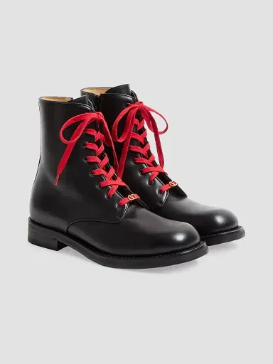 Valentino Garavani Men's Punx Calfskin Combat Boots - Black | Thumbnail 2 Valentino Garavani Men's Punx Calfskin Combat Boots - Black | Thumbnail 2