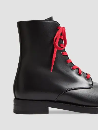 Valentino Garavani Men's Punx Calfskin Combat Boots - Black | Thumbnail 6 Valentino Garavani Men's Punx Calfskin Combat Boots - Black | Thumbnail 6