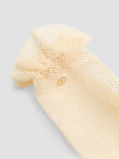Valentino Garavani Women's VLogo Signature Gloves in Cotton and Tulle - Birch Gold - Size 7 | Thumbnail 3 Valentino Garavani Women's VLogo Signature Gloves in Cotton and Tulle - Birch Gold - Size 7 | Thumbnail 3