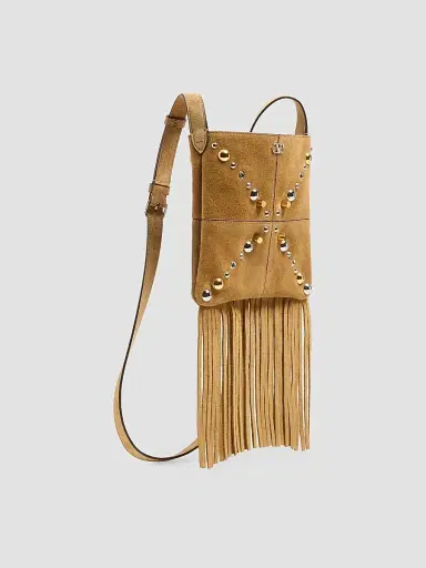 Valentino Garavani Women's Nellcôte Shoulder Bag in Suede with Fringes - Havana | Thumbnail 3 Valentino Garavani Women's Nellcôte Shoulder Bag in Suede with Fringes - Havana | Thumbnail 3