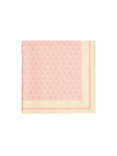 Valentino Garavani Women's Toute La V Silk Scarf - Cream Pink | Thumbnail 1 Valentino Garavani Women's Toute La V Silk Scarf - Cream Pink | Thumbnail 1