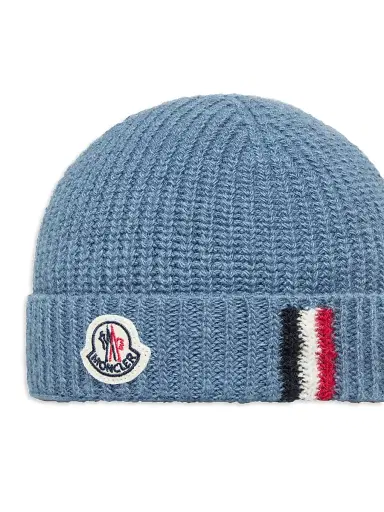 Moncler Baby Boy's & Little Boy's Beanie Hat in Wool - Cobalt Blue | Thumbnail 3 Moncler Baby Boy's & Little Boy's Beanie Hat in Wool - Cobalt Blue | Thumbnail 3