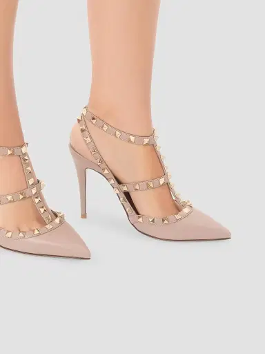 Valentino Garavani Women's Rockstud Ankle Strap 100MM Pumps - Poudre - Size 4.5 | Thumbnail 7 Valentino Garavani Women's Rockstud Ankle Strap 100MM Pumps - Poudre - Size 4.5 | Thumbnail 7