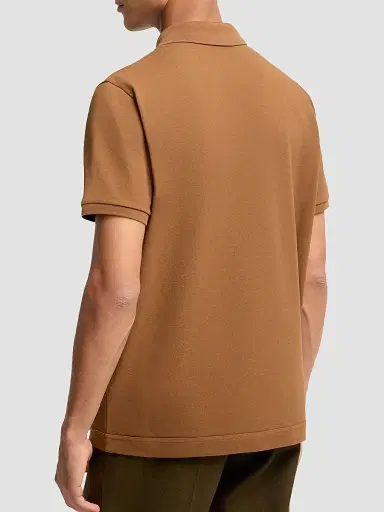 Moncler Men's Polo Shirt in Cotton Piquet - Brown | Thumbnail 3 Moncler Men's Polo Shirt in Cotton Piquet - Brown | Thumbnail 3