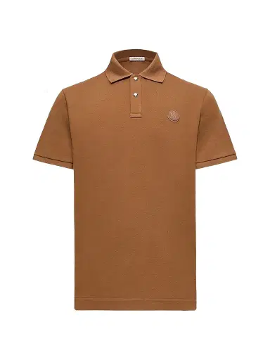 Moncler Men's Polo Shirt in Cotton Piquet - Brown | Thumbnail 1 Moncler Men's Polo Shirt in Cotton Piquet - Brown | Thumbnail 1