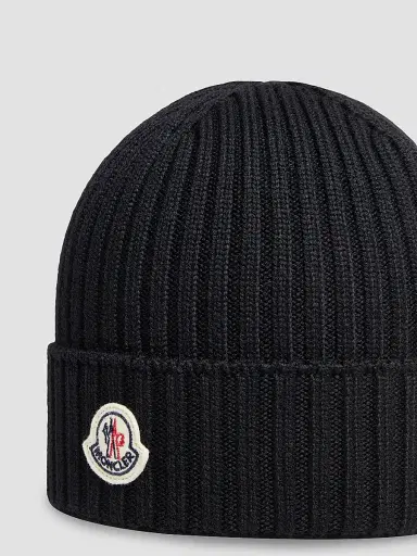 Moncler Little Boy's & Boy's Beanie Hat in Wool - Black | Thumbnail 3 Moncler Little Boy's & Boy's Beanie Hat in Wool - Black | Thumbnail 3