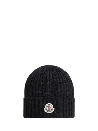 Moncler Little Boy's & Boy's Beanie Hat in Wool - Black | Thumbnail 1 Moncler Little Boy's & Boy's Beanie Hat in Wool - Black | Thumbnail 1