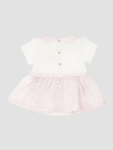 Versace Baby Girl's Ribbed Medusa Embroidery Dress - White 9 Months | Thumbnail 2 Versace Baby Girl's Ribbed Medusa Embroidery Dress - White 9 Months | Thumbnail 2