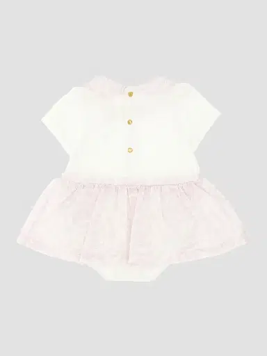 Versace Baby Girl's Ribbed Medusa Embroidery Dress - White 9 Months | Thumbnail 4 Versace Baby Girl's Ribbed Medusa Embroidery Dress - White 9 Months | Thumbnail 4
