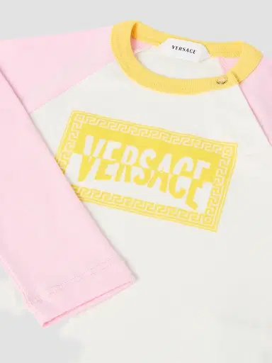 Versace Baby Girl's & Little Girl's Logo Raglan-Sleeve T-Shirt - White | Thumbnail 3 Versace Baby Girl's & Little Girl's Logo Raglan-Sleeve T-Shirt - White | Thumbnail 3
