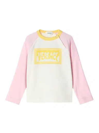 Versace Baby Girl's & Little Girl's Logo Raglan-Sleeve T-Shirt - White | Thumbnail 1 Versace Baby Girl's & Little Girl's Logo Raglan-Sleeve T-Shirt - White | Thumbnail 1
