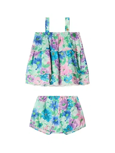 Versace Baby Girl's & Little Girl's The Meadow Poplin Dress - New Born Pink | Thumbnail 1 Versace Baby Girl's & Little Girl's The Meadow Poplin Dress - New Born Pink | Thumbnail 1