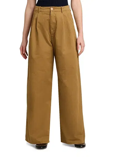 Jil Sander Women's Cotton Crease-Front Wide-Leg Trousers - Meadow | Thumbnail 3 Jil Sander Women's Cotton Crease-Front Wide-Leg Trousers - Meadow | Thumbnail 3