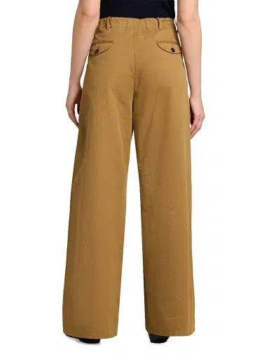 Jil Sander Women's Cotton Crease-Front Wide-Leg Trousers - Meadow | Thumbnail 5 Jil Sander Women's Cotton Crease-Front Wide-Leg Trousers - Meadow | Thumbnail 5