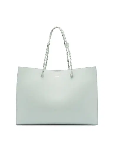 Jil Sander Women's Tangle East West Leather Shopper Tote Bag - Jade | Thumbnail 1 Jil Sander Women's Tangle East West Leather Shopper Tote Bag - Jade | Thumbnail 1