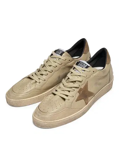 Golden Goose Men's Ballstar Leather Low-Top Sneakers - Beige Tobacco - Size 13 | Thumbnail 4 Golden Goose Men's Ballstar Leather Low-Top Sneakers - Beige Tobacco - Size 13 | Thumbnail 4