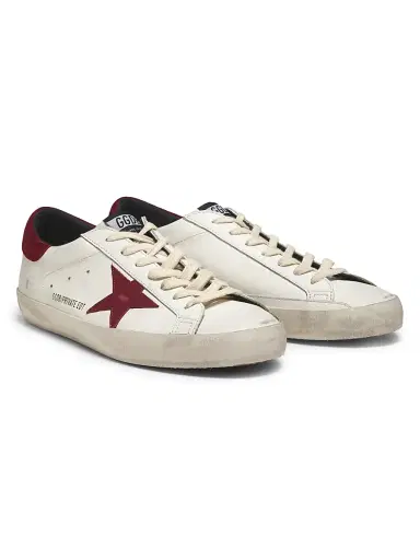Golden Goose Men's Super-Star Leather Low-Top Sneakers - White Red | Thumbnail 2 Golden Goose Men's Super-Star Leather Low-Top Sneakers - White Red | Thumbnail 2