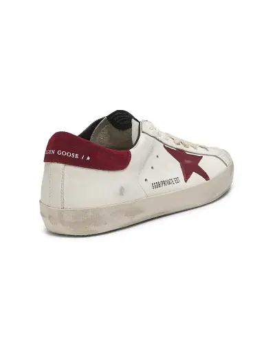 Golden Goose Men's Super-Star Leather Low-Top Sneakers - White Red | Thumbnail 3 Golden Goose Men's Super-Star Leather Low-Top Sneakers - White Red | Thumbnail 3