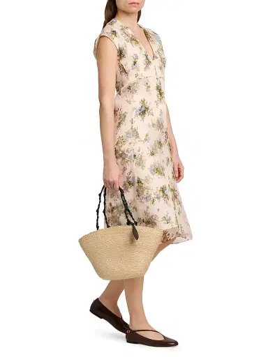 Jil Sander Women's Tangle Raffia Bucket Bag - Natural Black | Thumbnail 2 Jil Sander Women's Tangle Raffia Bucket Bag - Natural Black | Thumbnail 2