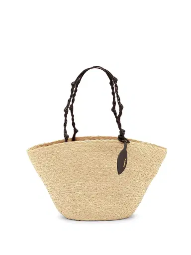 Jil Sander Women's Tangle Raffia Bucket Bag - Natural Black | Thumbnail 1 Jil Sander Women's Tangle Raffia Bucket Bag - Natural Black | Thumbnail 1