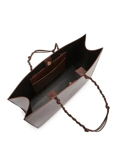 Jil Sander Women's Tangle East-West Leather Shopper Tote Bag - Dark Earth | Thumbnail 3 Jil Sander Women's Tangle East-West Leather Shopper Tote Bag - Dark Earth | Thumbnail 3