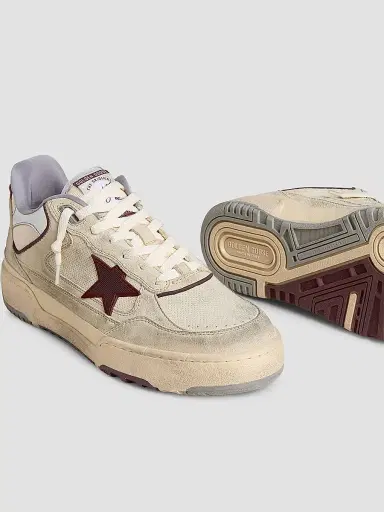 Golden Goose Men's Forty2 Nabuk Chunky Leather Low-Top Sneakers - Marble Off White Silver Grey | Thumbnail 4 Golden Goose Men's Forty2 Nabuk Chunky Leather Low-Top Sneakers - Marble Off White Silver Grey | Thumbnail 4