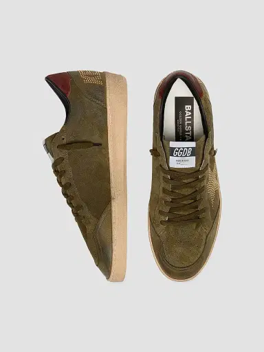 Golden Goose Men's Ballstar Suede Low-Top Sneakers - Olive Night | Thumbnail 3 Golden Goose Men's Ballstar Suede Low-Top Sneakers - Olive Night | Thumbnail 3