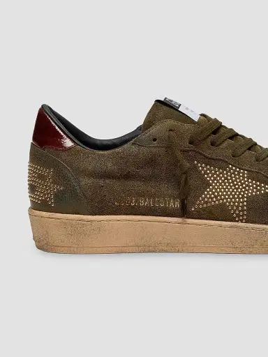 Golden Goose Men's Ballstar Suede Low-Top Sneakers - Olive Night | Thumbnail 4 Golden Goose Men's Ballstar Suede Low-Top Sneakers - Olive Night | Thumbnail 4