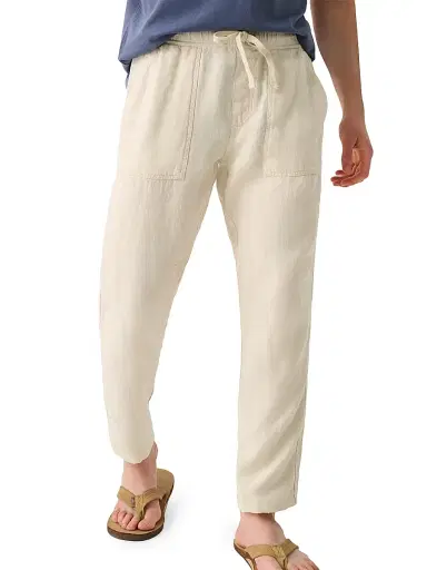 Faherty Brand Men's Essential Linen Drawstring Pants | Thumbnail 1 Faherty Brand Men's Essential Linen Drawstring Pants | Thumbnail 1