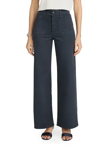 FRAME Women's Le Slim Palazzo Harbor Pocket Pants - Navy | Thumbnail 3 FRAME Women's Le Slim Palazzo Harbor Pocket Pants - Navy | Thumbnail 3